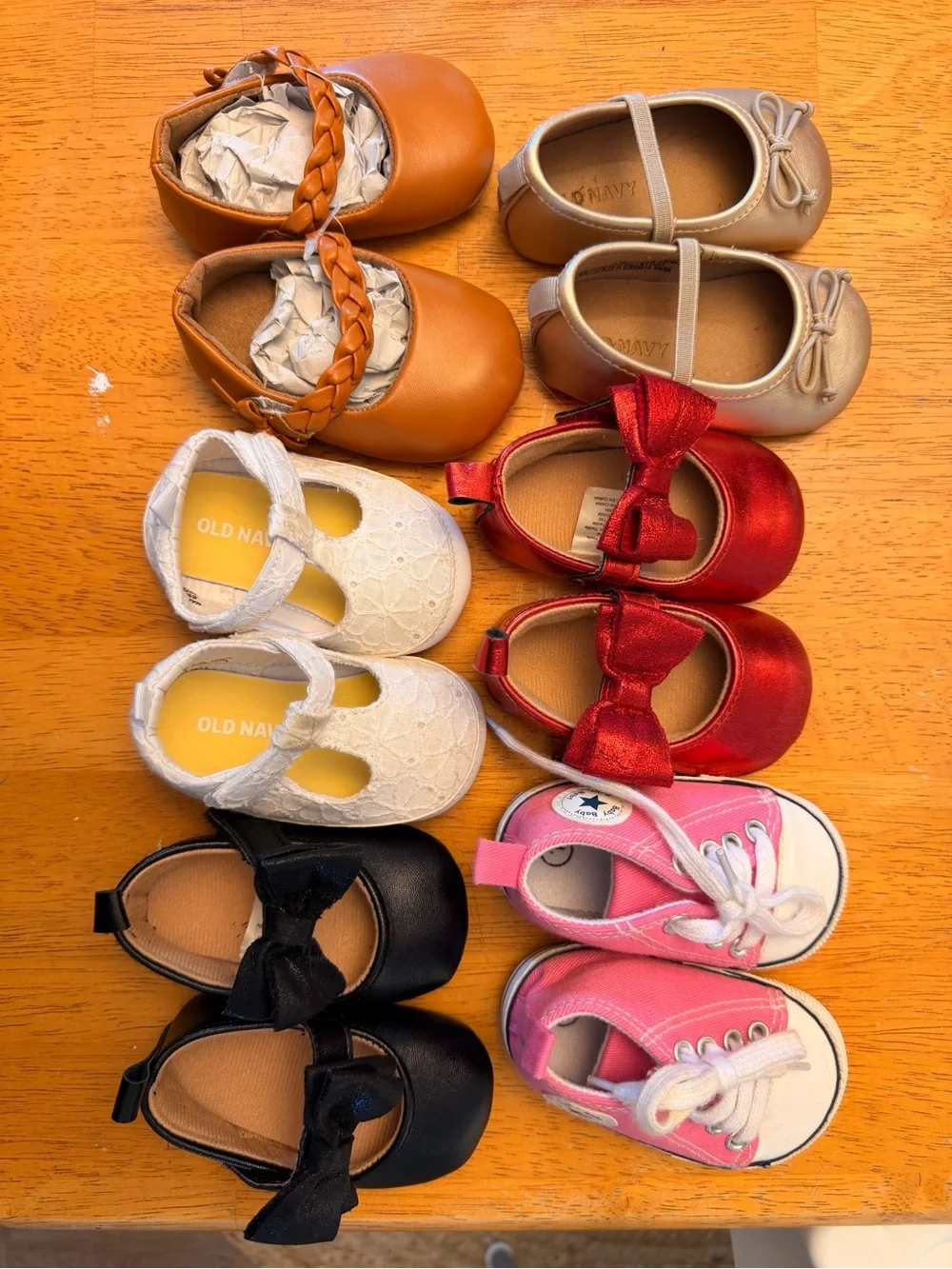 Assorted Baby Girl Shoes - Pink, Red, White, Black, Tan, Brown - Mixed Brands